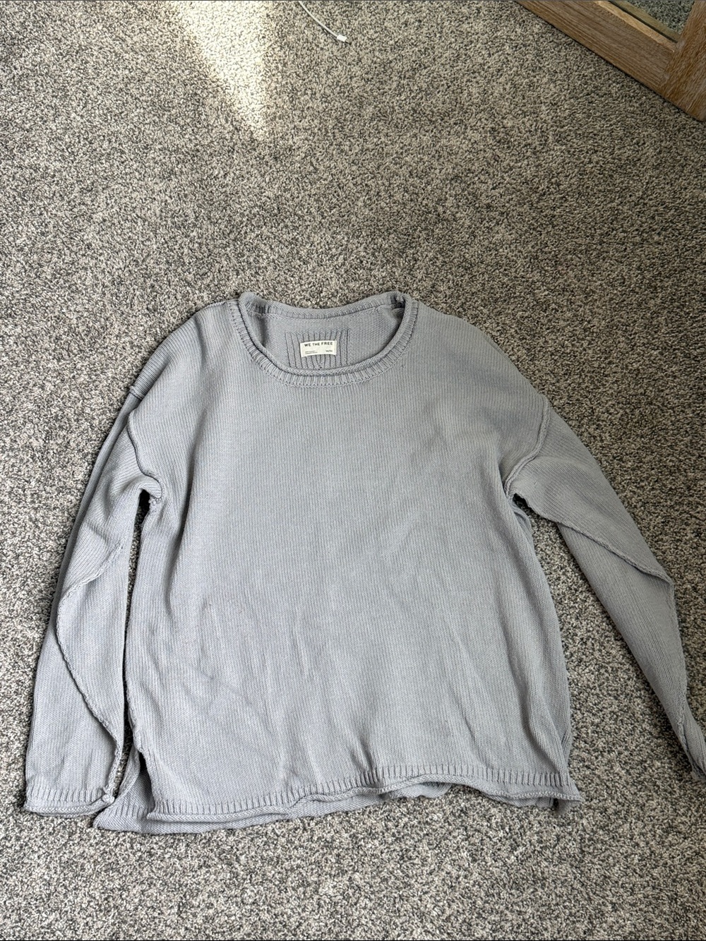 Free People Light Gray Crew Sweater